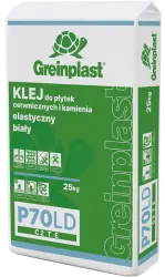 Glue for ceramic tiles and stone, flexible white and low-dust P70LD GREINPLAST P70LD
